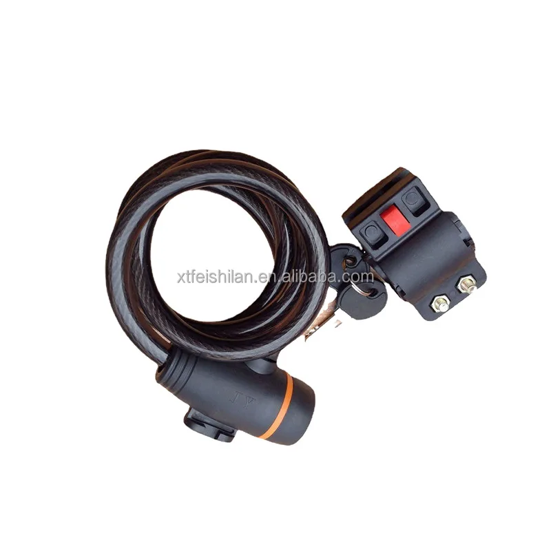 Bicycle Steel Cable Lock Snti-Theft Car Lock with 2 Keys Self Coiling Cable Lock