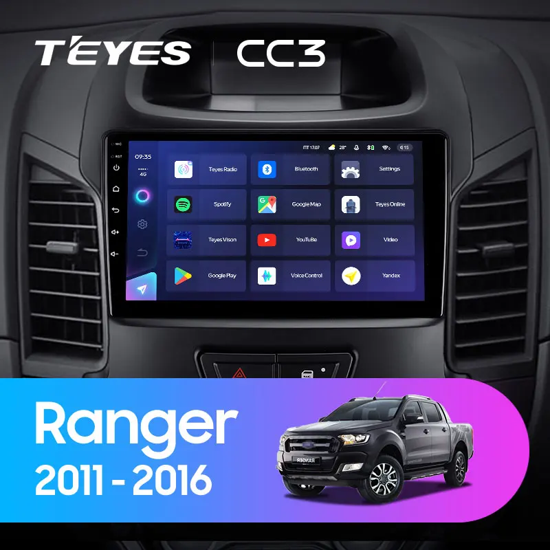 TEYES CC3 2K For Ford Ranger 2011 - 2016 Right hand driver Car Radio Multimedia Video Player Navigation stereo GPS Android 10