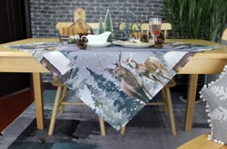polyester square decoration Christmas digital  Printed  table Cloth