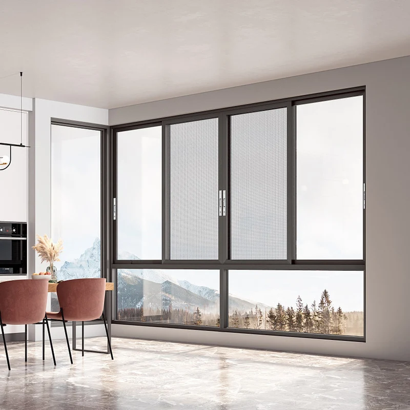 Factory Supply Custom Drawing Aluminium Foshan Stainless Steel Horizontal Anodizing Aluminum Alloy Aluminum Sliding Window Nylon