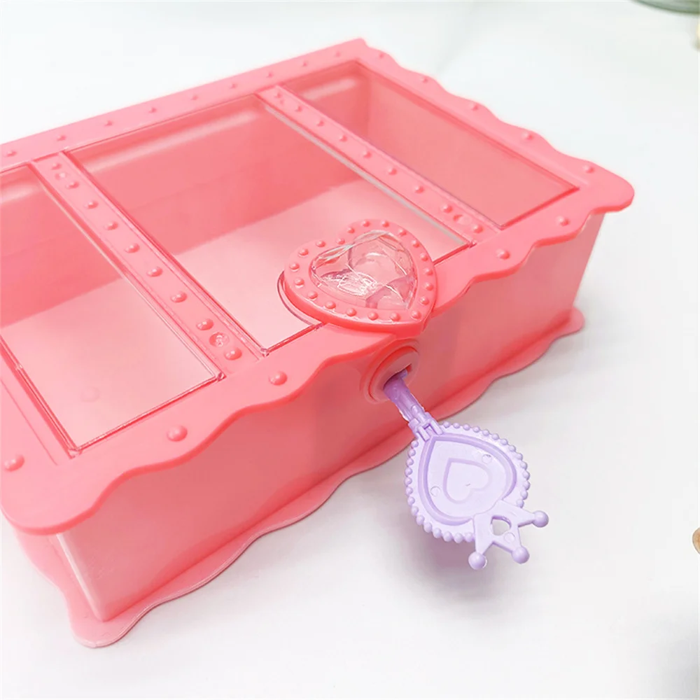 Cheap Creative European Magic Book with Lock Key Kids Plastic Cosmetic Jewelry Storage Box Desktop Boxes for Earrings Rings