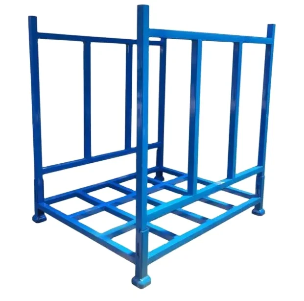 Blue Industrial Heavy Duty Foldable Stacking Pallet Rack Tire Rack Storage Steel Rack stack pallet frames
