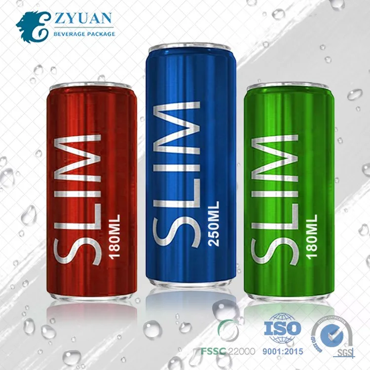 180ml 250ml Slim Factory Outlet Can Be Customized Coconut Water Seltzer Blank Empty Aluminum Soft Drink Can