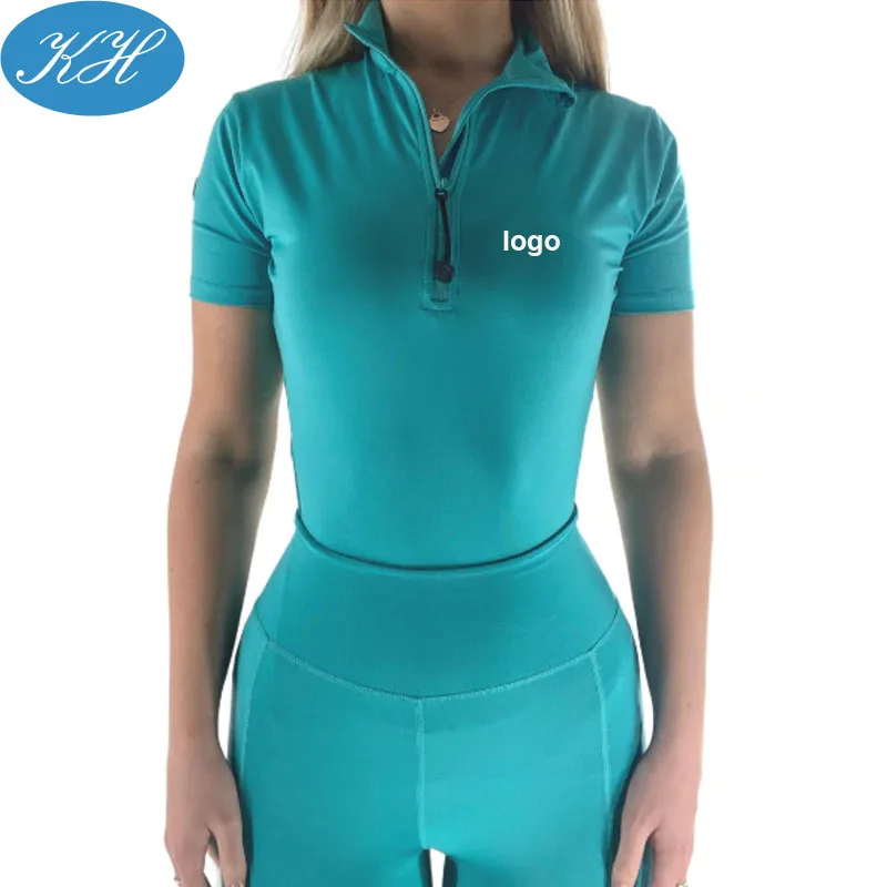 Custom Outdoor Equestrian Clothing UV Protection Stretchy Light Weight Sun Shirts Recycled Baselayer Pants Set