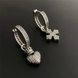 aretes-de-cruz-hombre arete de cruz hombre con cruz diamond dangle gold cross rhinestone earrings stainless steel