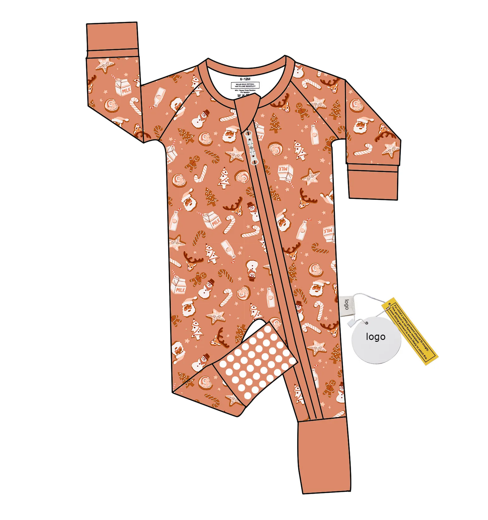 Newest Custom Print Baby Onesie and Clothing Sets 95% Bamboo 5% Viscose Keli Bear Branded Fabric Baby Clothes