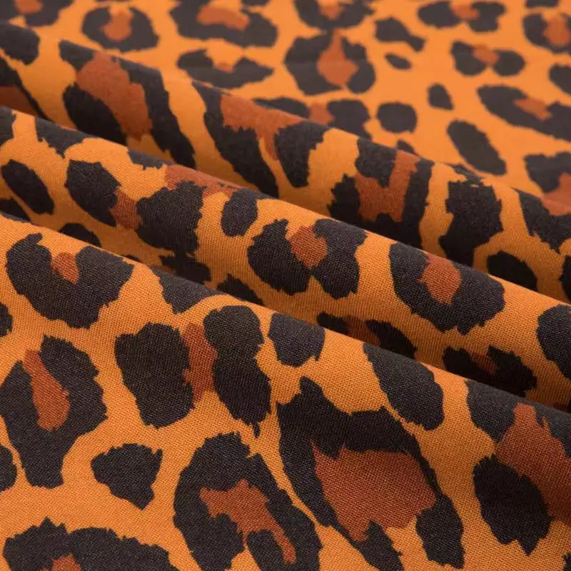 Custom bamboo rayon Reactive Leopard Printed Floral Printed Fabric for Women Pants