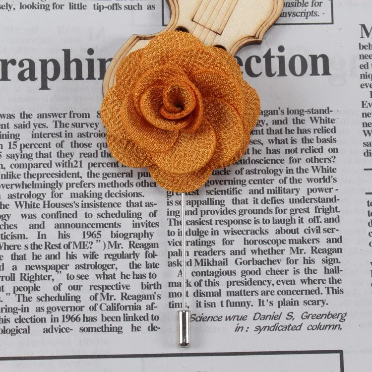 wholesale cheap Flower Brooch Pins Handmade Fabric Flower Lapel Pins for Men Suit