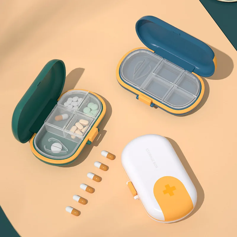 Portable Travel Pill Case Pill Cutter Organizer Medicine Storage Container Drug Tablet Pills Box 4/6 Grids Plastic Pillboxes