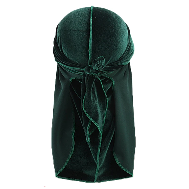 Solid Color Velvet Durags Outdoor Cycling Turban Pirate Hat Ethnic Bandana Headscarf Men Sports Beach Travel Casual-Quality Hair