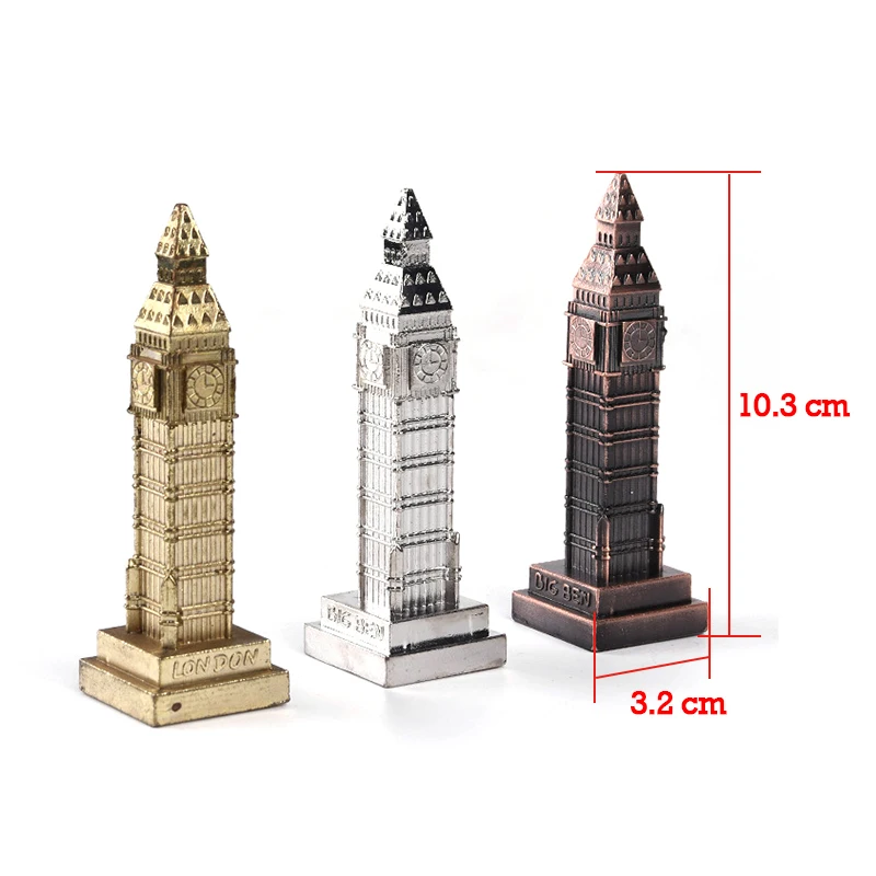 Gold Silver Antique Copper Die-Cast Metal Big Ben Tower building Souvenir Pencil Sharpener