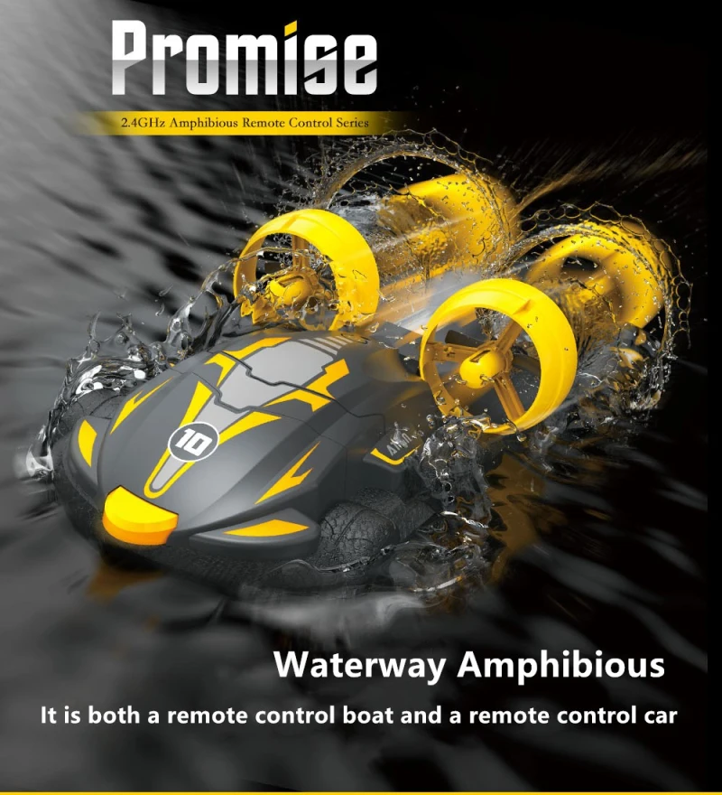 HOSHI C1 2.4G Water & Land 2 IN 1 Amphibious Drift Car Remote Control Hovercraft High Speed Boat RC Stunt Car