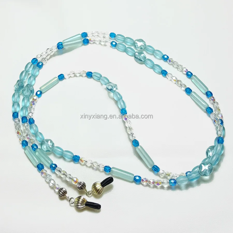 Factory Wholesale Beaded Lanyard for ID Badge or Eyeglasses, Multi Color Czech Glass Bead Lanyard Eyeglass ID & Badge Holder