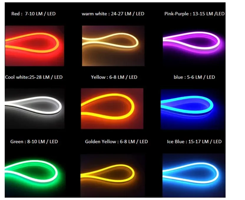 Неоновый свет 1 см 2 вырезать ПВХ кремния 5 м 50 Светодиодные гибкие неоновые полосы света для знака