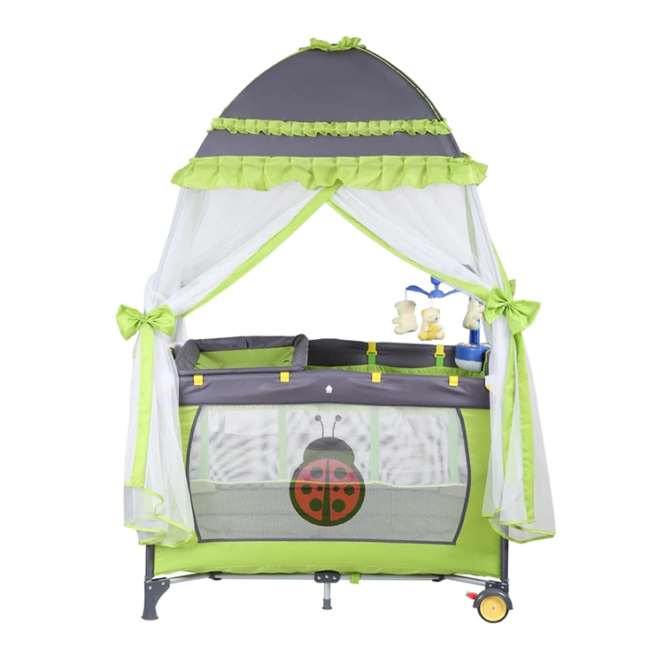 Wholesale Products Toddler Folding Cot Camas Para Ninas Crib Bed Baby Girl Portable Folding Baby Bed With Net Mosquito