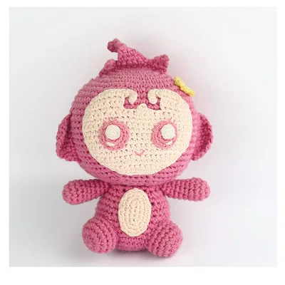 
factory direct sale hand woven cute plush monkey doll 