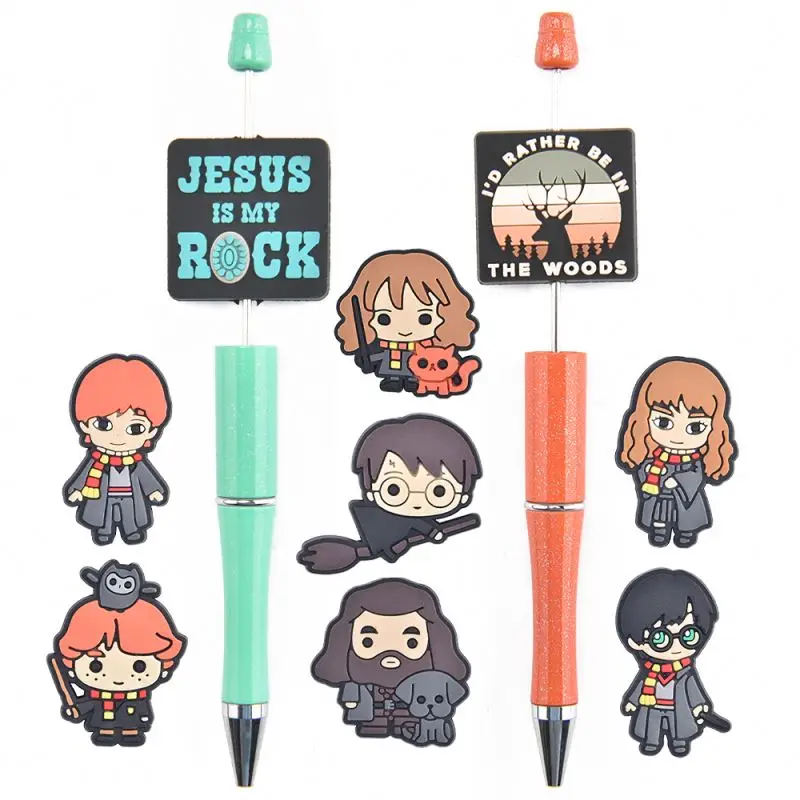 Soft PVC DIY Focal Bead Toy Animal Logo Hero Popcorn Style Pens for Pen Making Focal Beads