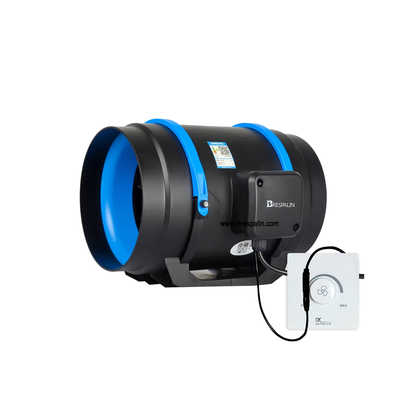 4-10inch EC Silent Mixed Flow In-line Fan with Stepless Speed Regulator