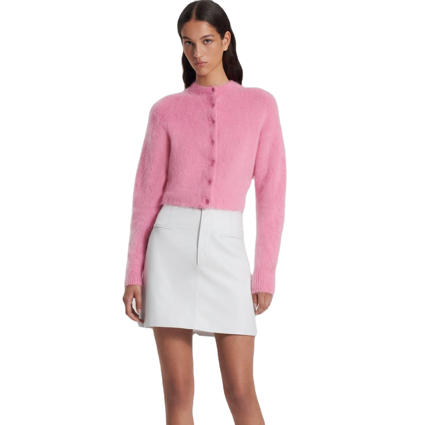 Made In China Inner Mongolia Cardigan Womens Female Sweater Knitted Cardigan For Women Mohair Cardigan