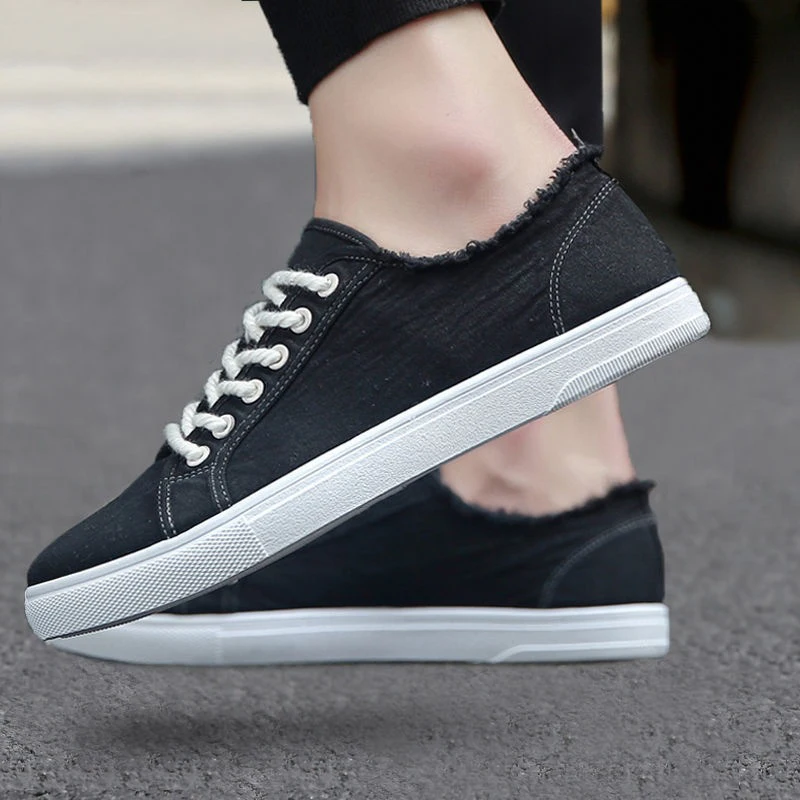Wholesale Fashion Canvas Trendy Shoes Non-slip Footwear Men  Flat Canvas Shoes