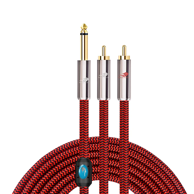 Классический кабель GOLLEY LION 6,35 мм TS Jack к 2 RCA Jack Y cable AV audio cable