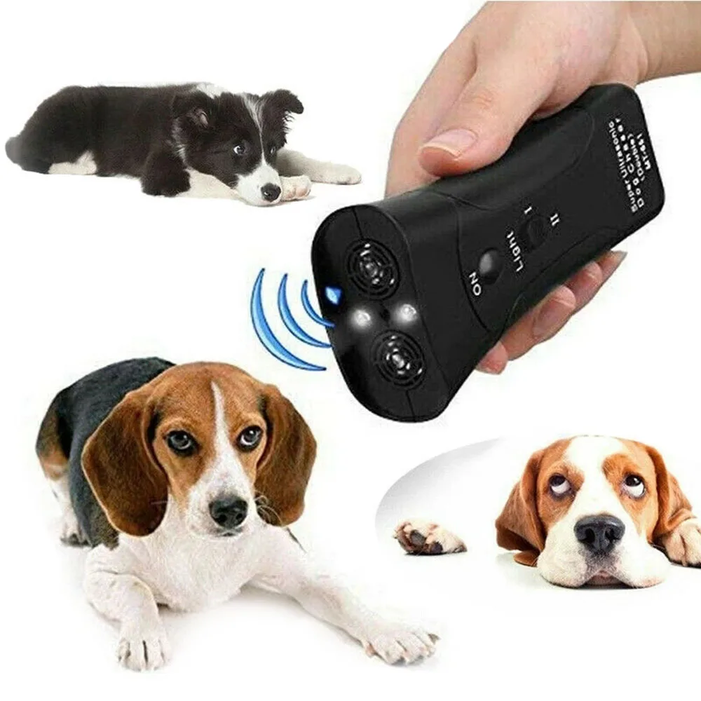 Pet Supplies Wholesale Pet Dog Repeller Anti Barking Stop Bark Dogs Training Device LED Ultrasonic Dogs Adapter Without Battery