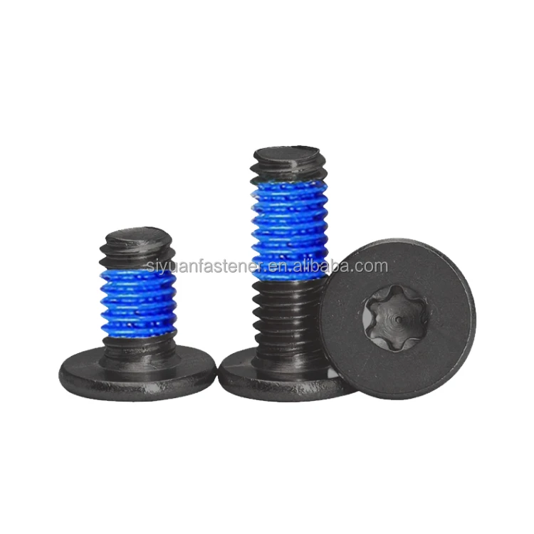 M1M1.2M1.4M1.5M1.6M2M3M4M5M6 ultra Thin Head Micro Screw Stainless Steel Black Torx With Nylon Patch