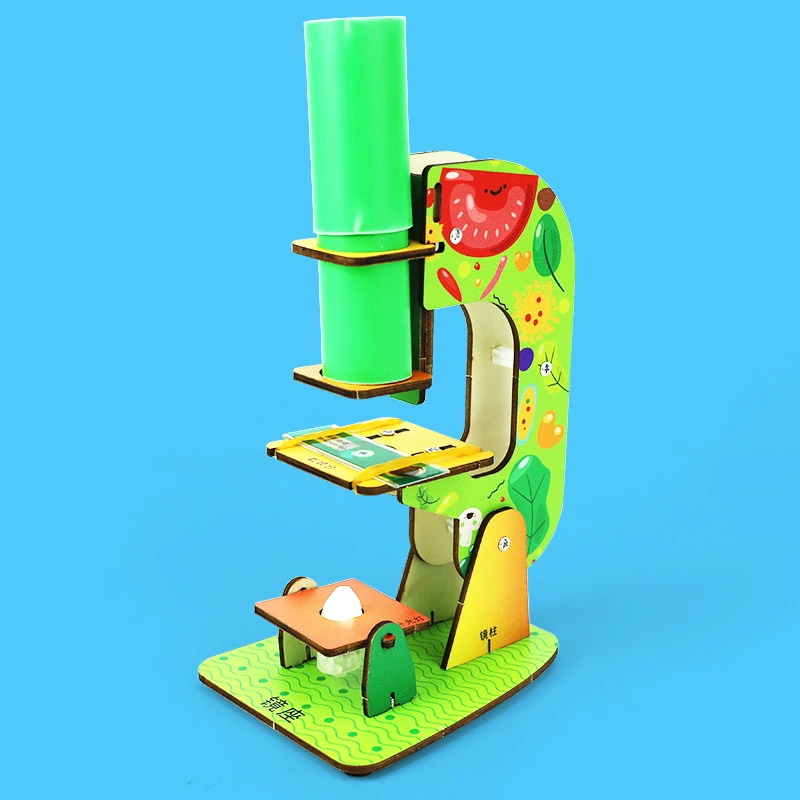 Handmade Microscope Science Experiment Assembling Stem Toys Educational Kits Baby Toy