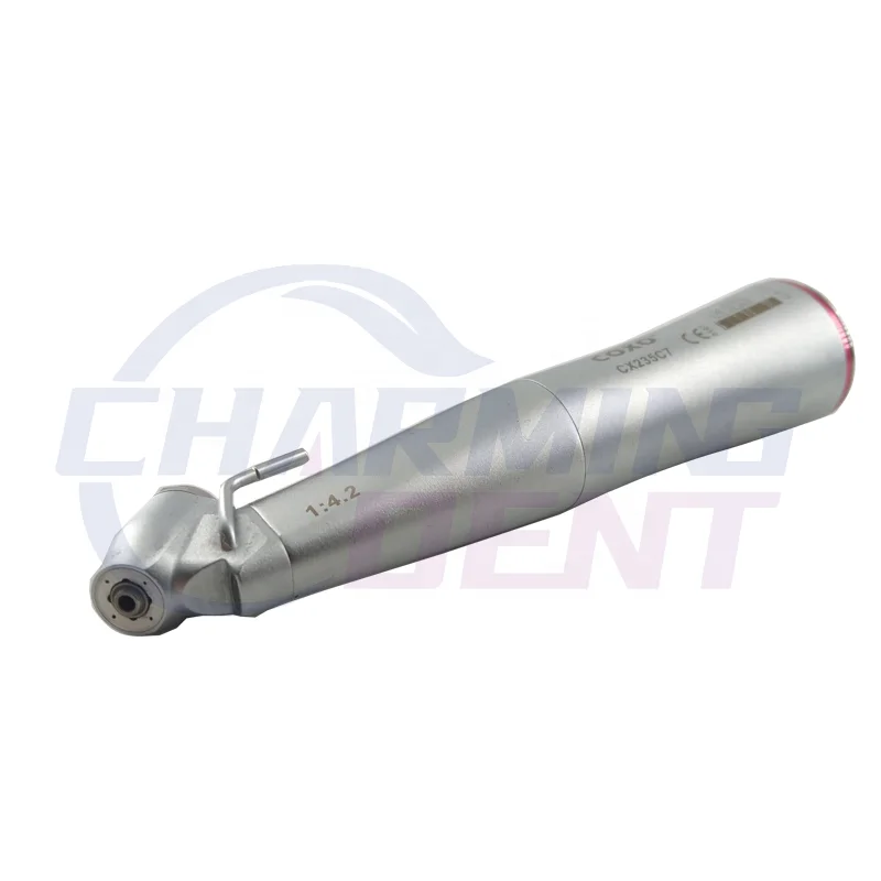45 degree angle 1:4.2 fast speed COXOs dental surgical handpiece / LED fiber optic dental implant handpiece