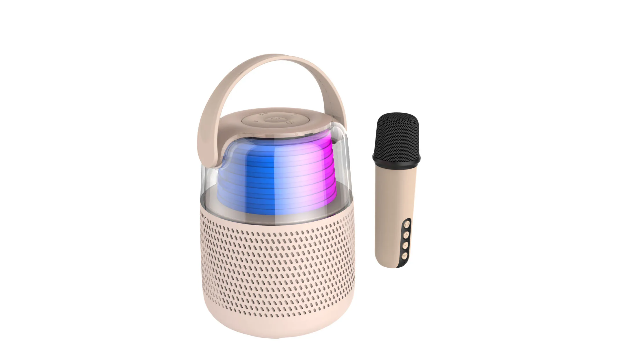 Led mini karaoke speaker with mic and bluetooth for party and home as the gift for kids