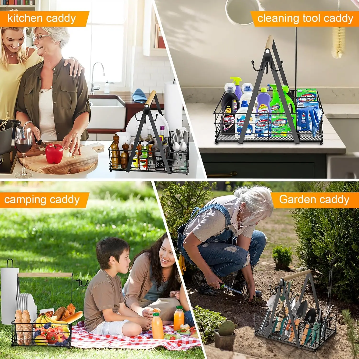 BBQ Caddy Outdoor Grilling Organizing Utensils Paper Towels Condiments Kitchen Tools Including Spice Tool Camping Picnics