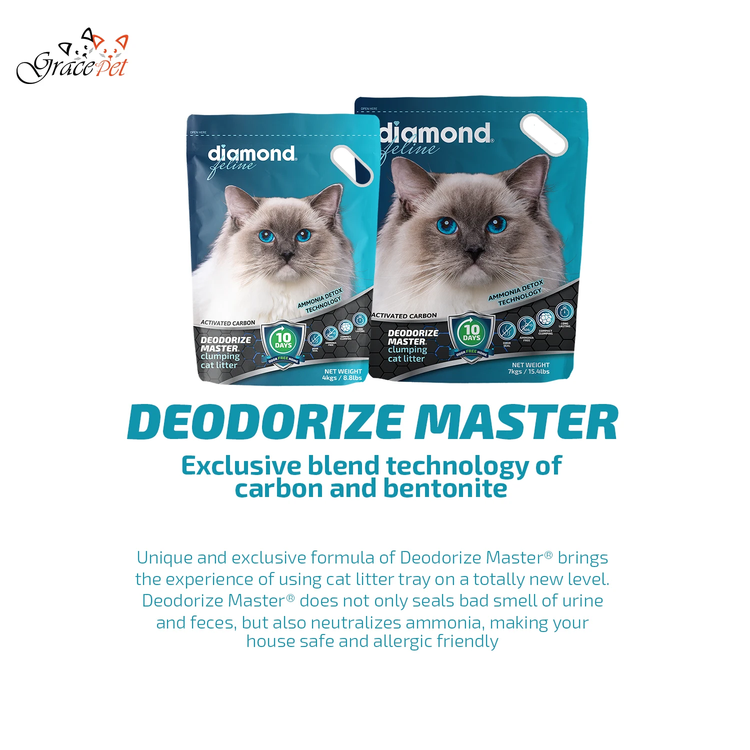 Deodorize master Cat Litter with carbon pet litter