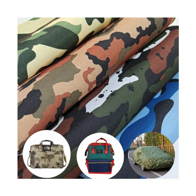 Digital Printed 600D Oxford Pvc Coated Luggage Tent Baby Carriage Fabric Waterproof Coated Fabric Camo Oxford