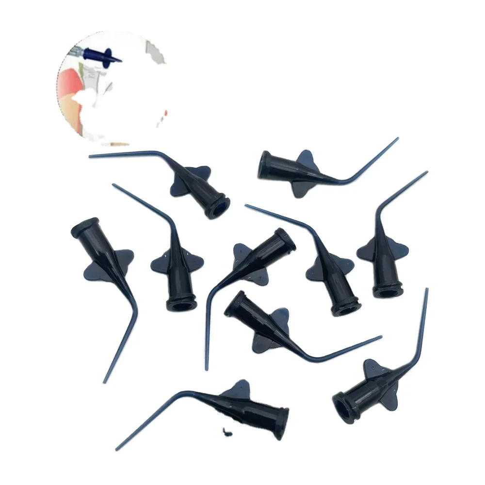 10pcs Disposable Rinse Tips for Irrigation Syringe Teeth Whitening Flexible Composite Resin Rinse Tip Endo Dental Tool