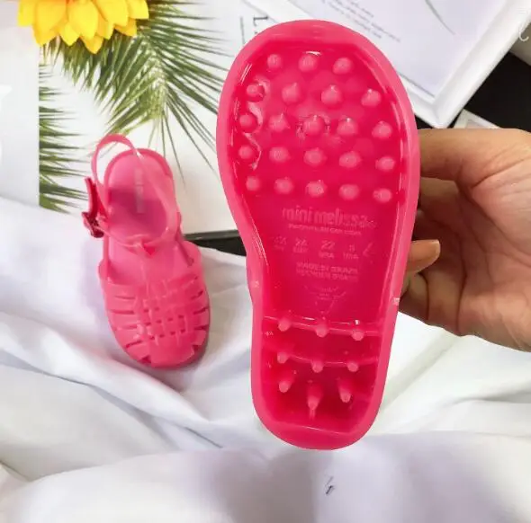 Solid color kids jelly sandals