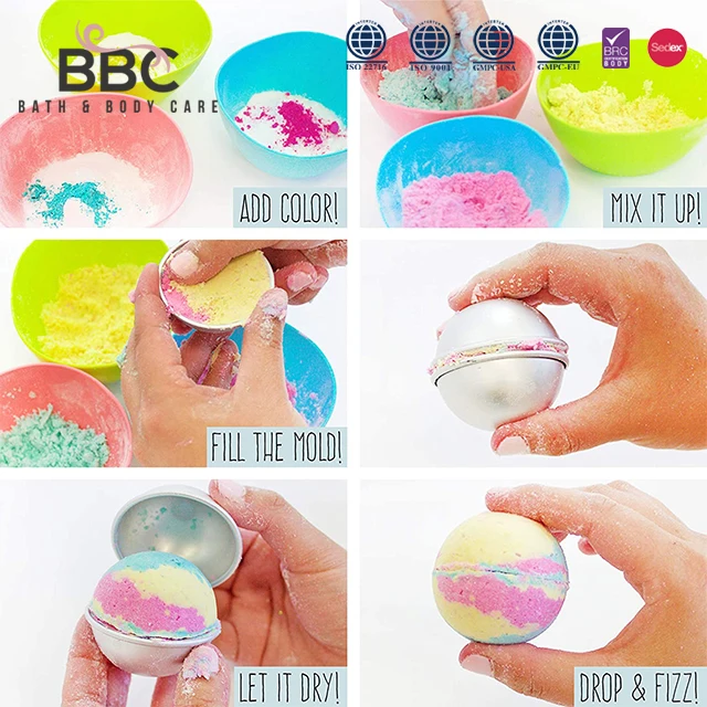 OEM Customized Private Label Colorful Ball Shape Bath Bomb with Dry Flower Box Package Gift Set for Spa