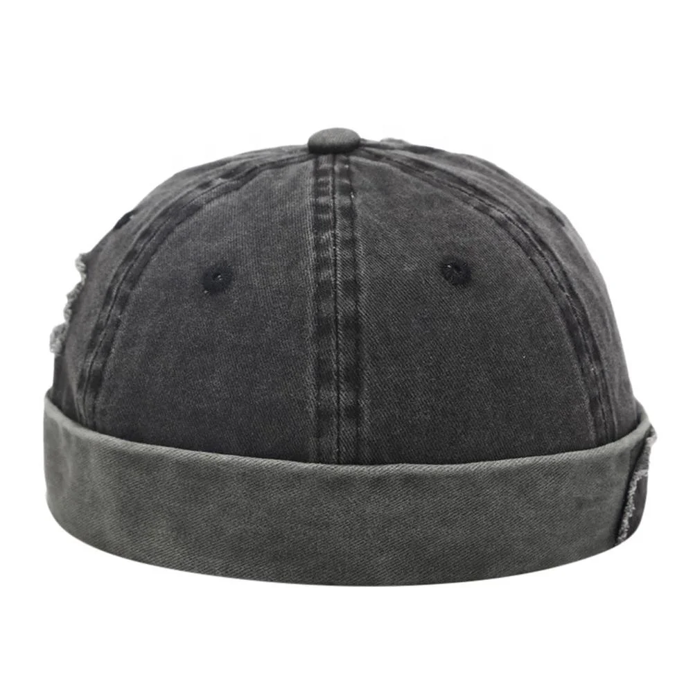 Custom Docker Brimless Sailor Blank Baseball Cap Stone Washed 100% Cotton Blank Men Multi Colors Custom Logo 6-panel Hat Unisex