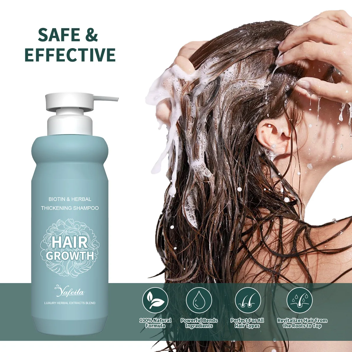 Free Sample Organic Sulfate Free Herbal Ginger Curl Shampoo Anti Hair Loss Treatment for Men and Women