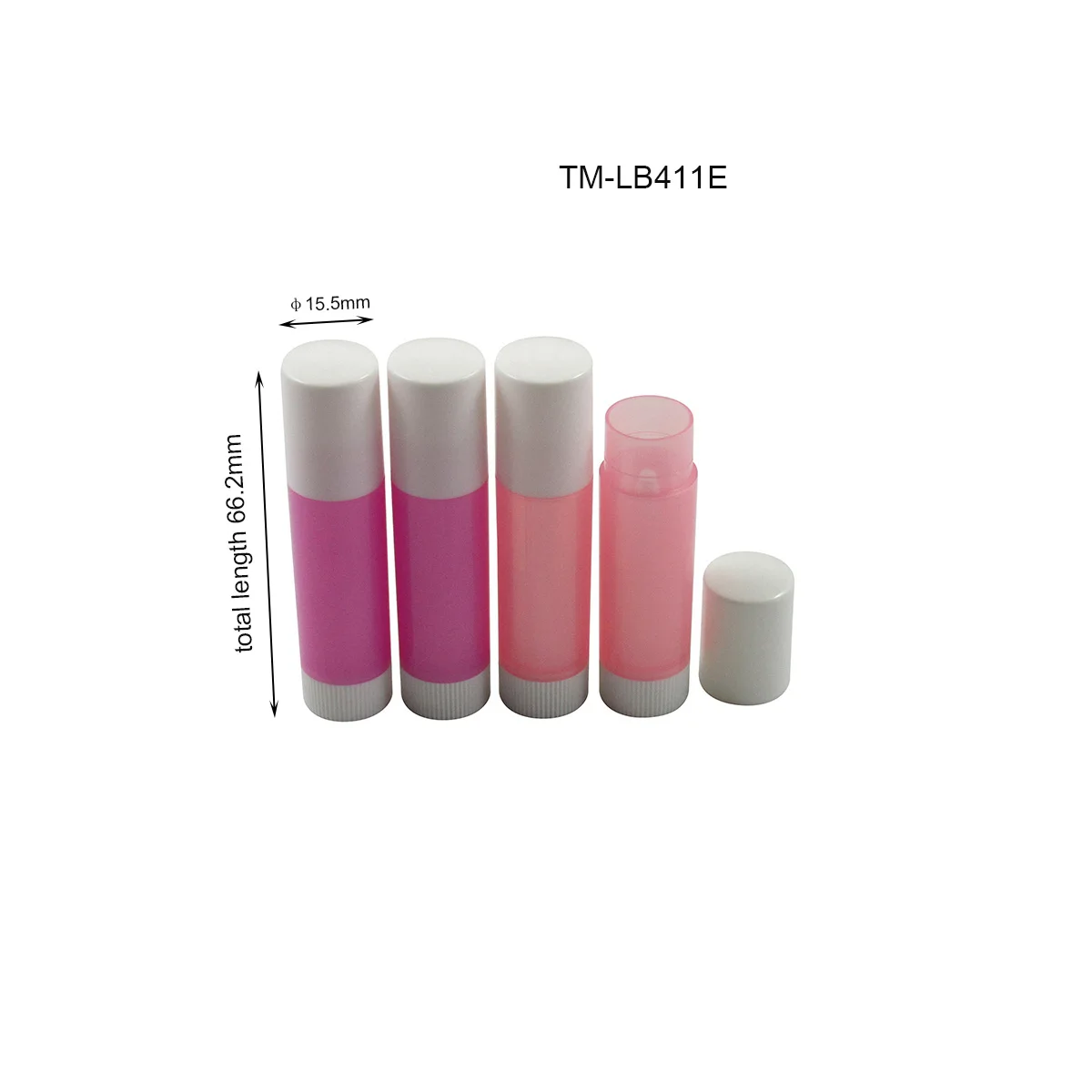 TM-LB310A  round  lip balm containers plastic lip care tube package empty cosmetic lip balm care
