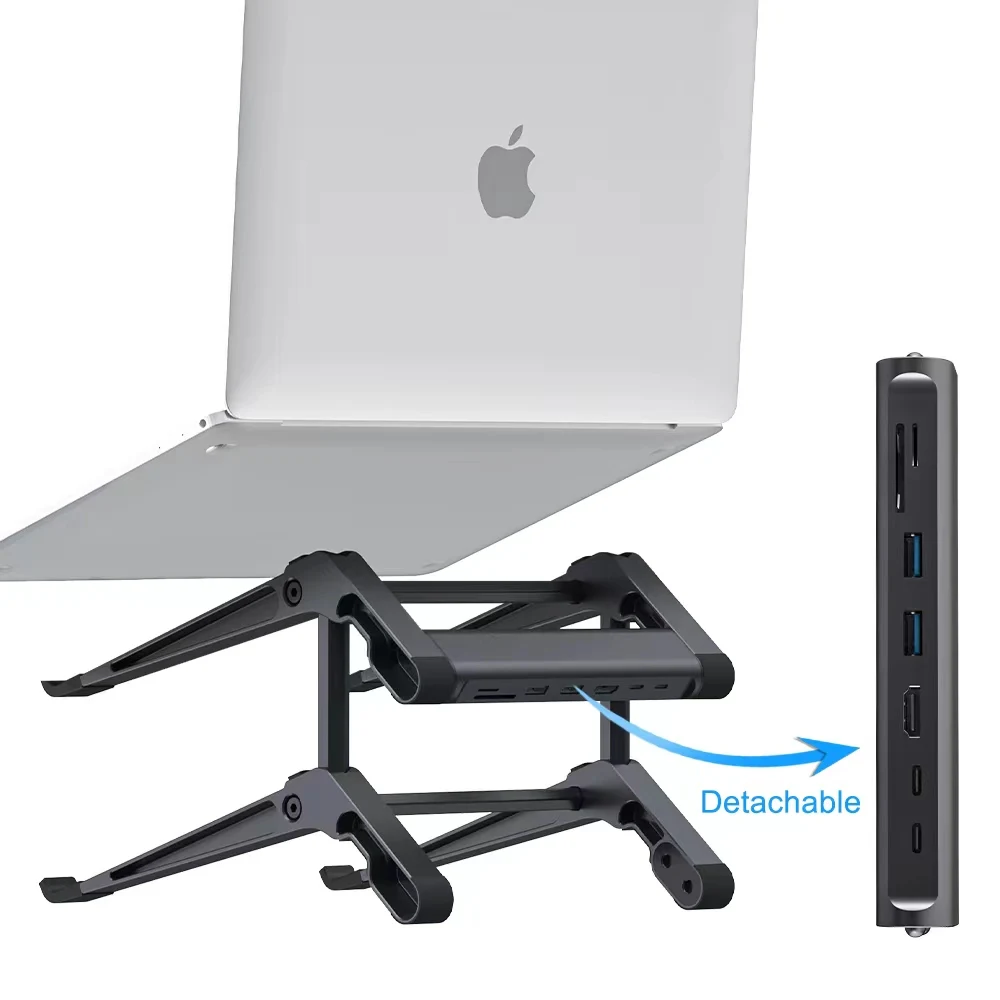 Factory Multi Ports Splitter Usb 3.0 Hubs Extension Docking Station Laptop Stand With Card Reader