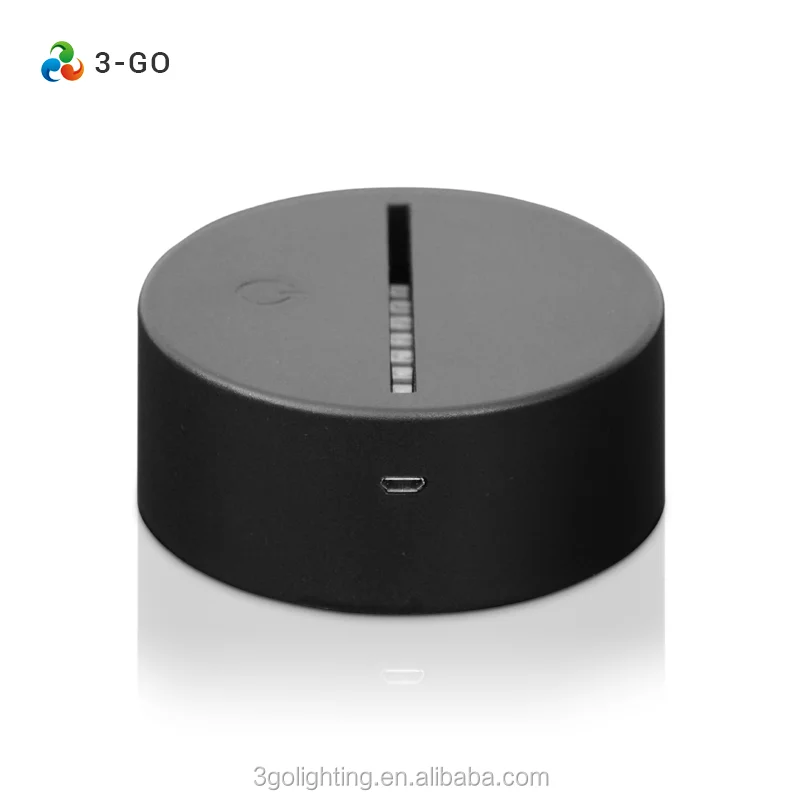 Factory wholesale ABS 16 Colors Touch Remote control 3D LED Illusion Lamp Base For Acrylic