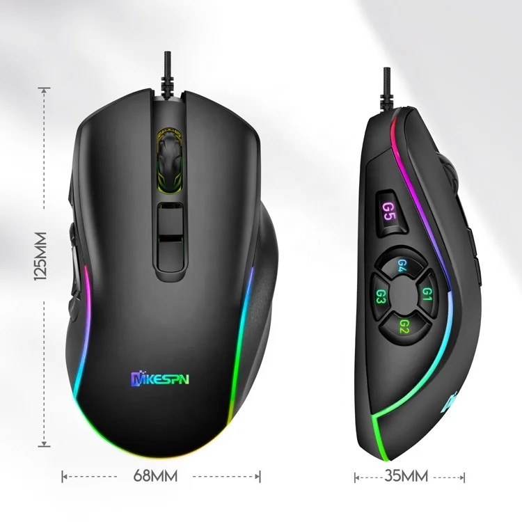  Проводная макро-мышь RGB с подсветкой игровая мышь для макросъемки 10D