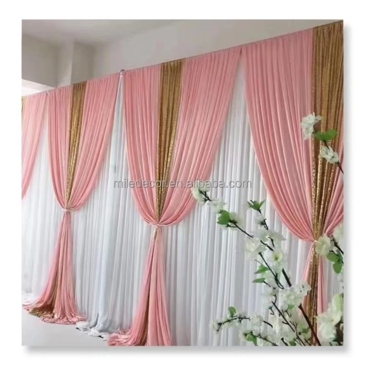 10 ft x 10 ft Sheer Tulle Backdrop Drapes White Backdrop Curtain Sheer Fabric Used For Swagging Arch