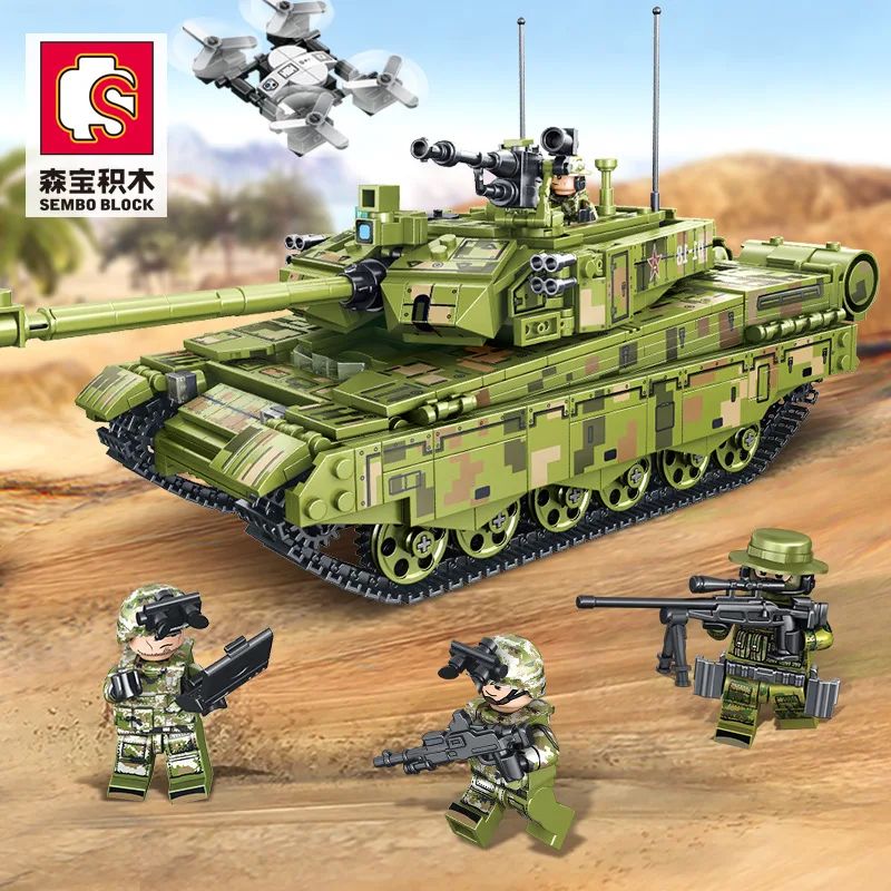 Zhiqu строительный блок Военная серия 99A наземный боевой танк сборка модели напольных игр совместим с игрушками из мелких частиц