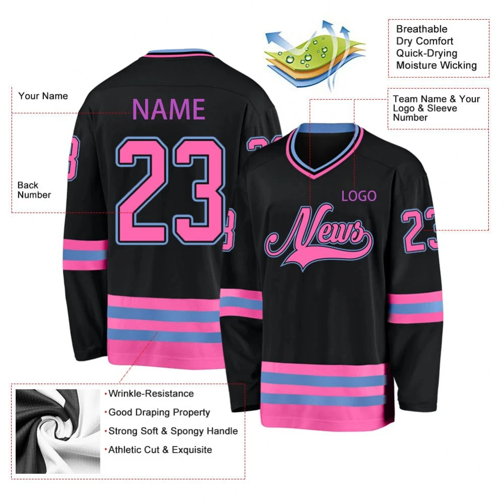 Custom Ice Hockey Jersey Print Your Name Number Team Sports Competition Training Clothing For Men Women Street Shirt