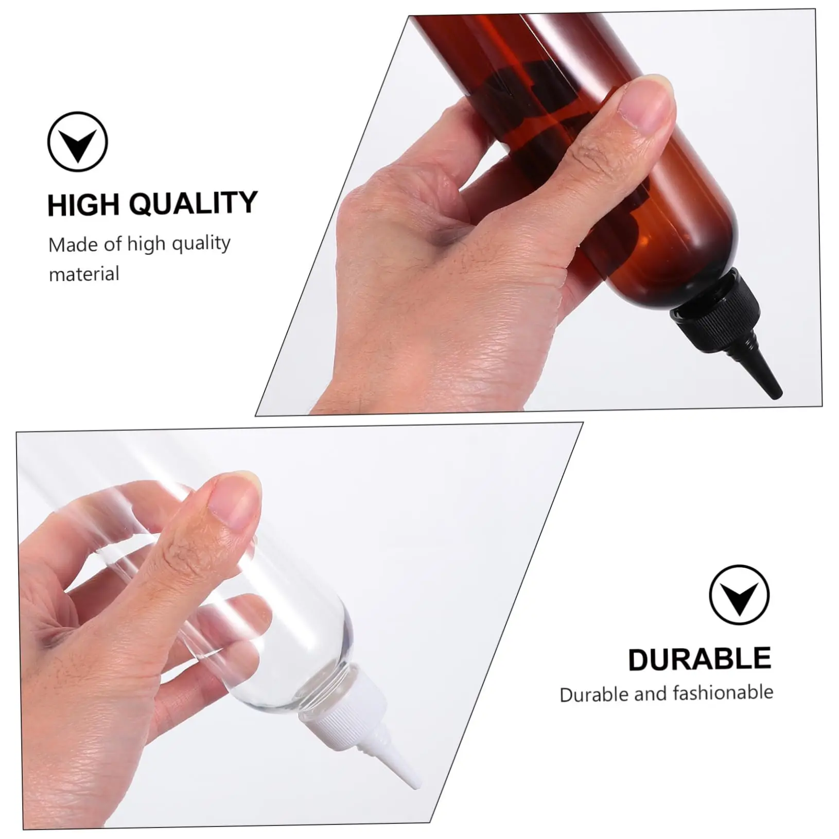 Empty 60ml 100ml 150ml Clear Plastic Hair Oil Squeeze Applicator Packaging Bottle With Twist-open Dispensing Cap