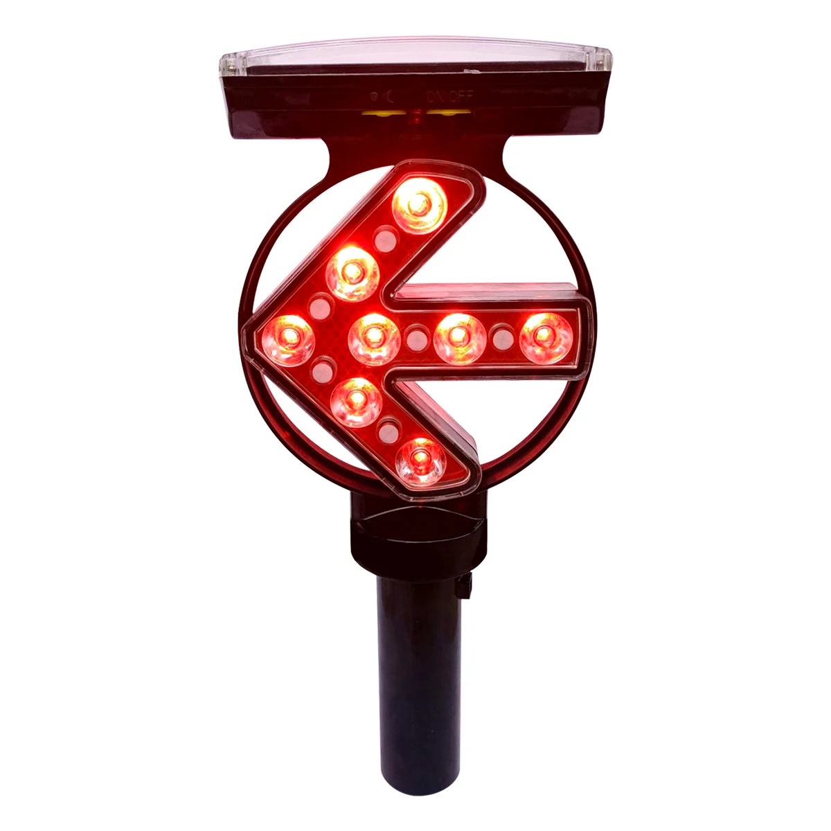 GPS Signal Barricade Arrow Guiding Light IP66 Solar LED Flashing Reflector Beacon Arrow Warning Light Can Be Used For Fence