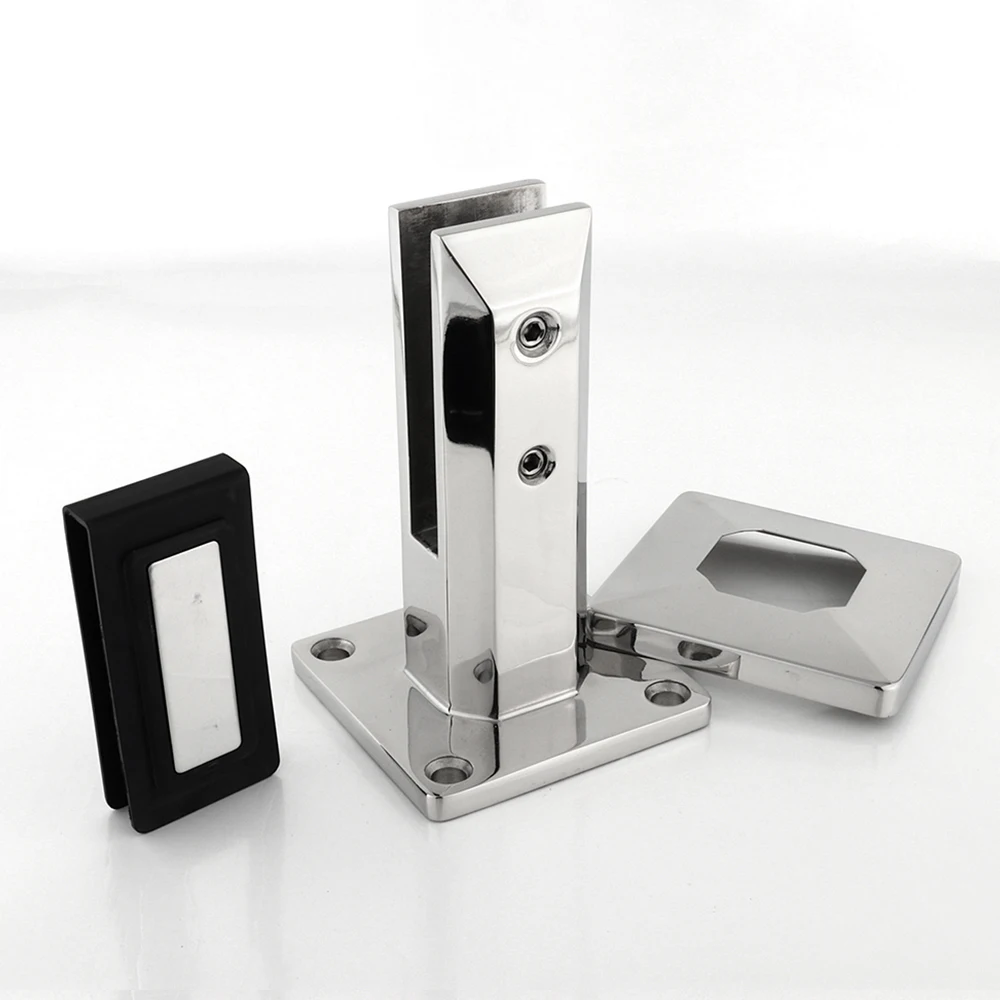 Frameless Floor Mounted Balcony  Railing System Glass Fitting Accessories Stair  Stainless Steel Spigot  Holder Glass Clamp