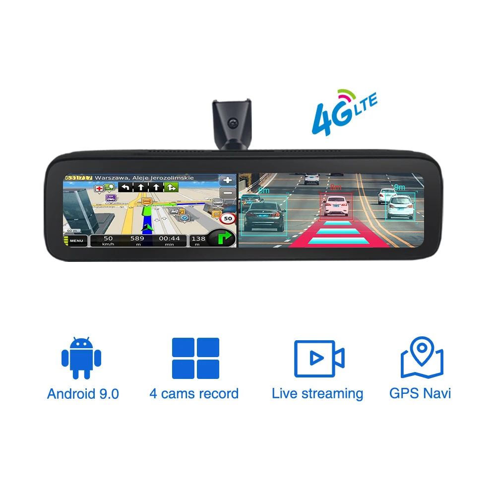 Автомобильный видеорегистратор Android 9 0 2 + 32 ГБ 4G 360 Panaromic камера заднего вида WiFi ADAS GPS-навигация мониторинг парковки