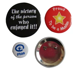 Custom design logo printing round tin button pin badges